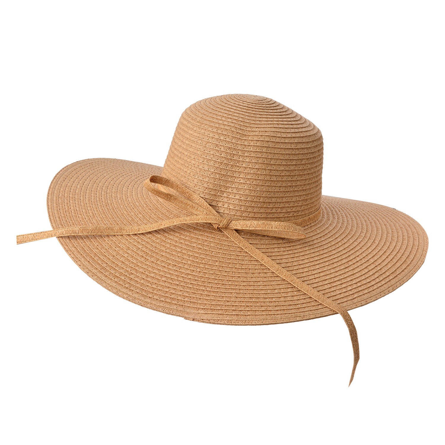 Světle hnědý klobouk s mašlí - Ø 58 cm Clayre & Eef