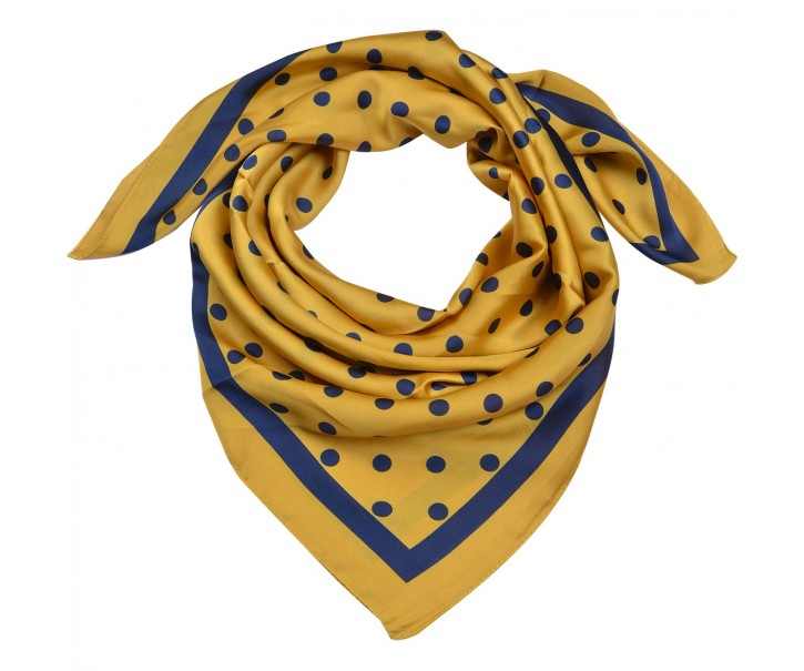 Žluto modrý šátek s puntíky - 90*90 cmŽluto modrý šátek s puntíky - 90*90 cm