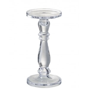 Skleněný transparentní svícen Leti medium - Ø 13*27cm