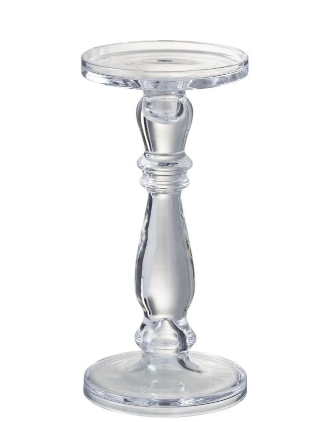 Skleněný transparentní svícen Leti medium - Ø 13*27cm
