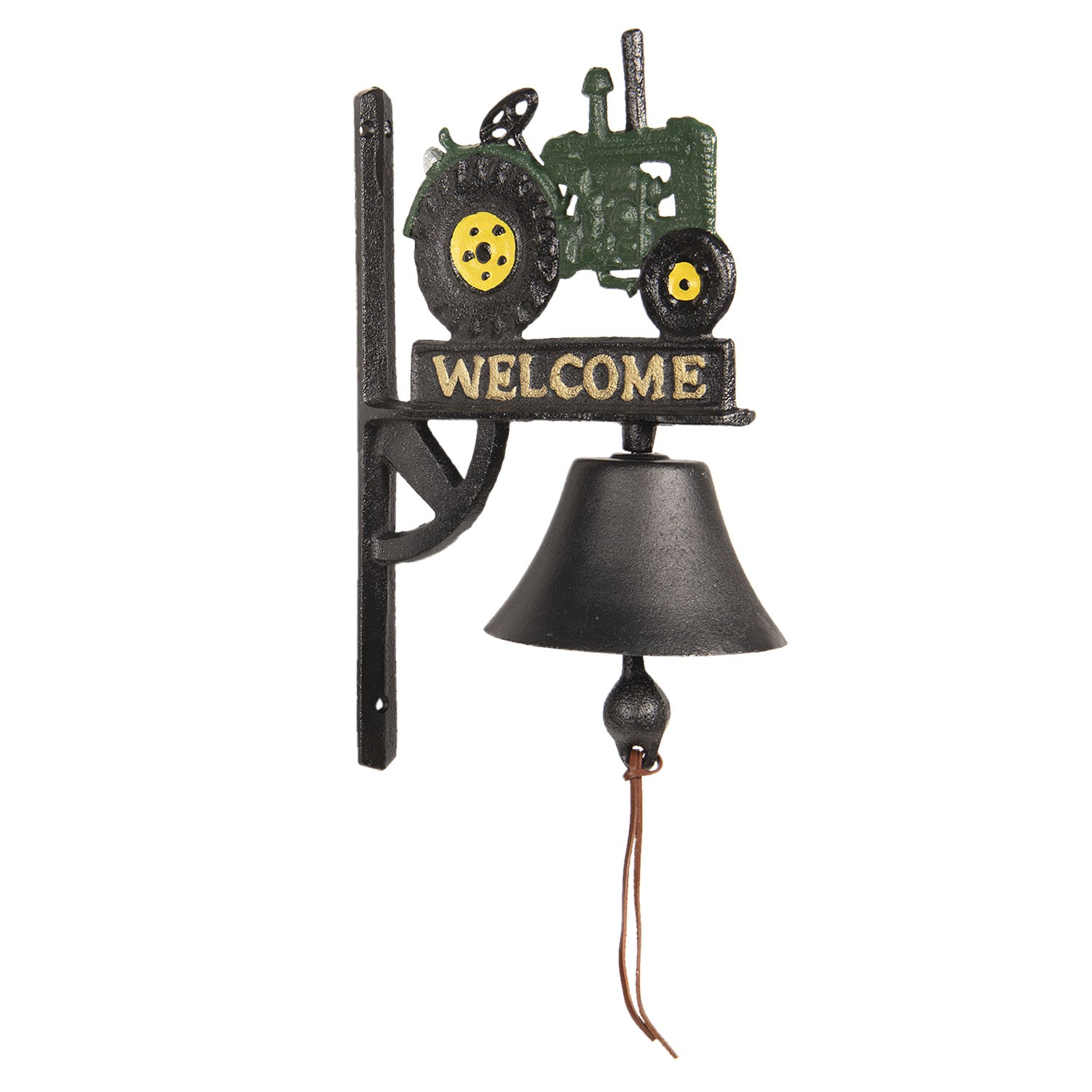 Litinový zvonek s traktorem a nápisem Welcome - 21*13*33 cm 6Y3294