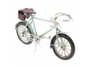 Kovový model retro světle modrého bicyklu- 16*4*8 cm