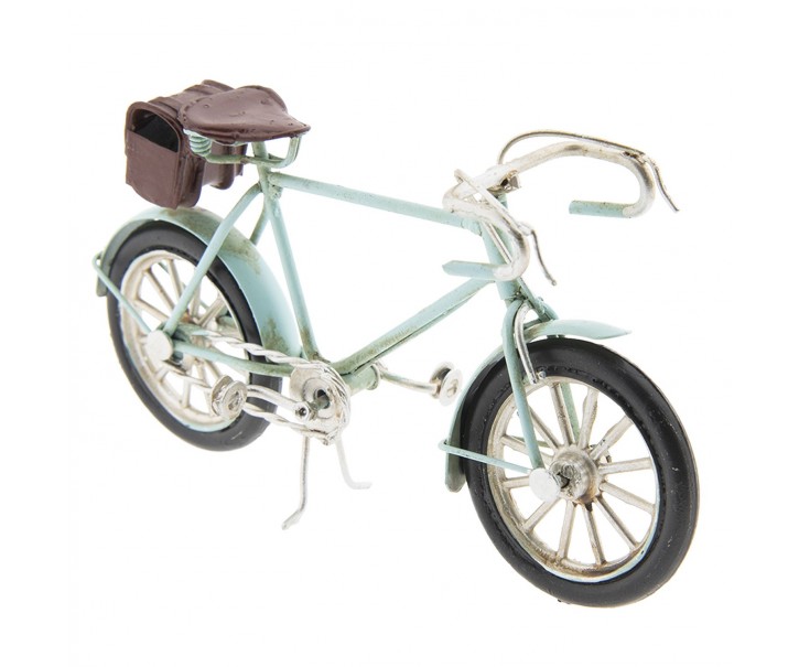 Kovový model retro světle modrého bicyklu- 16*4*8 cm