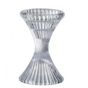 Skleněný točivý svícen Ribbed medium - Ø 10*15cm