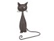 Hnědý kovový držák na ručník kočka - 19*9*28 cm