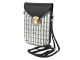 Černá kožená kabelka přes rameno s kamínky - 12*18 cm