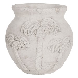 Šedý cementový květináč Palmy - Ø 15*14 cm