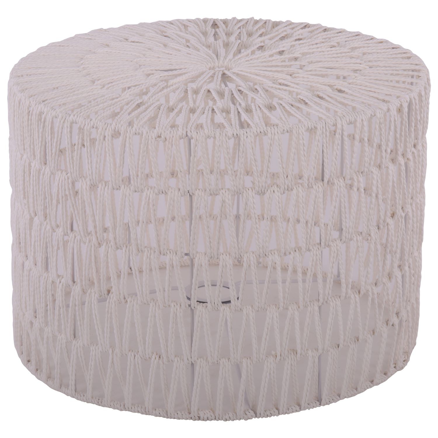 Bílé provázkové stínidlo na stolní lampu Luca cylinder - Ø 40*28cm / E27