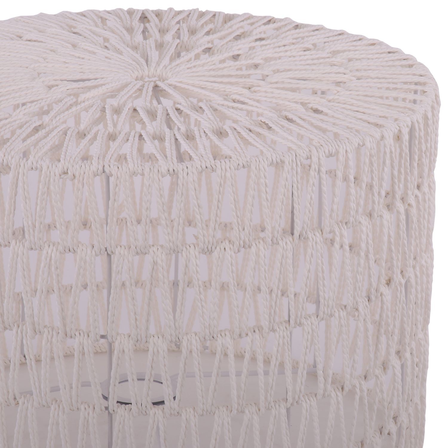 Bílé provázkové stínidlo na stolní lampu Luca cylinder - Ø 40*28cm / E27