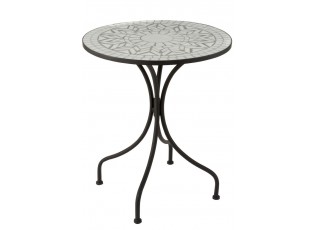 Kovový zahradní stolek Square Mosaic White - Ø61*71 cm