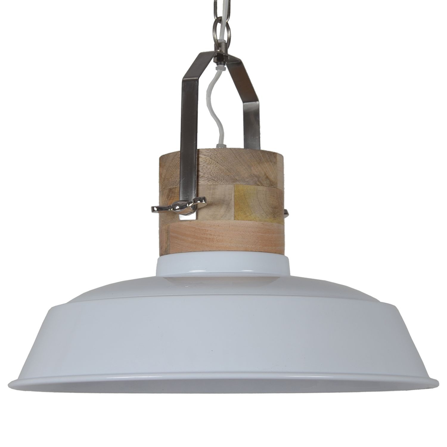 Bílé závěsné kovové retro světlo Loreto white - Ø 62 *43 cm