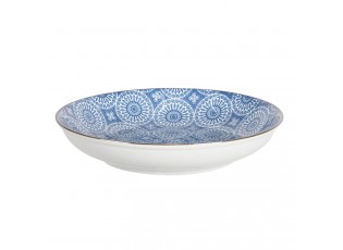 Hluboký talíř s modrým květinovým ornamentem BlueSnow - Ø 20*4 cm