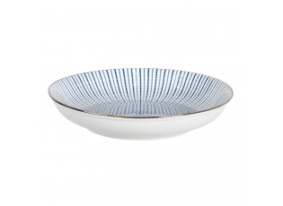 Hluboký talíř s modrým zdobením BlueLine - Ø 20*4 cm