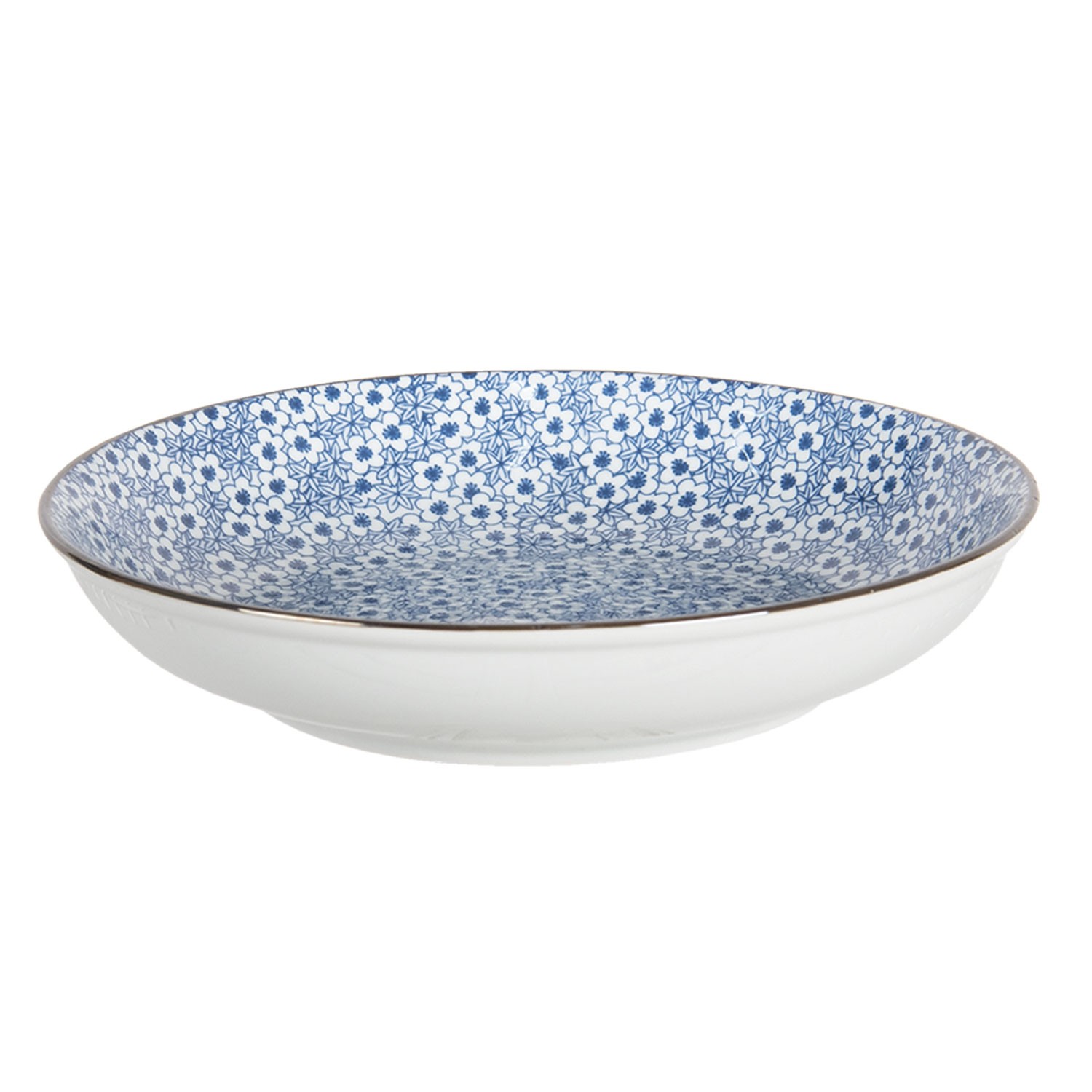 Hluboký talíř s modrými kvítky BlueFlowers - Ø  20*4 cm Clayre & Eef