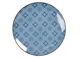 Dezertní talíř s modrým květinovým ornamentem BlueSnow - Ø 21 cm