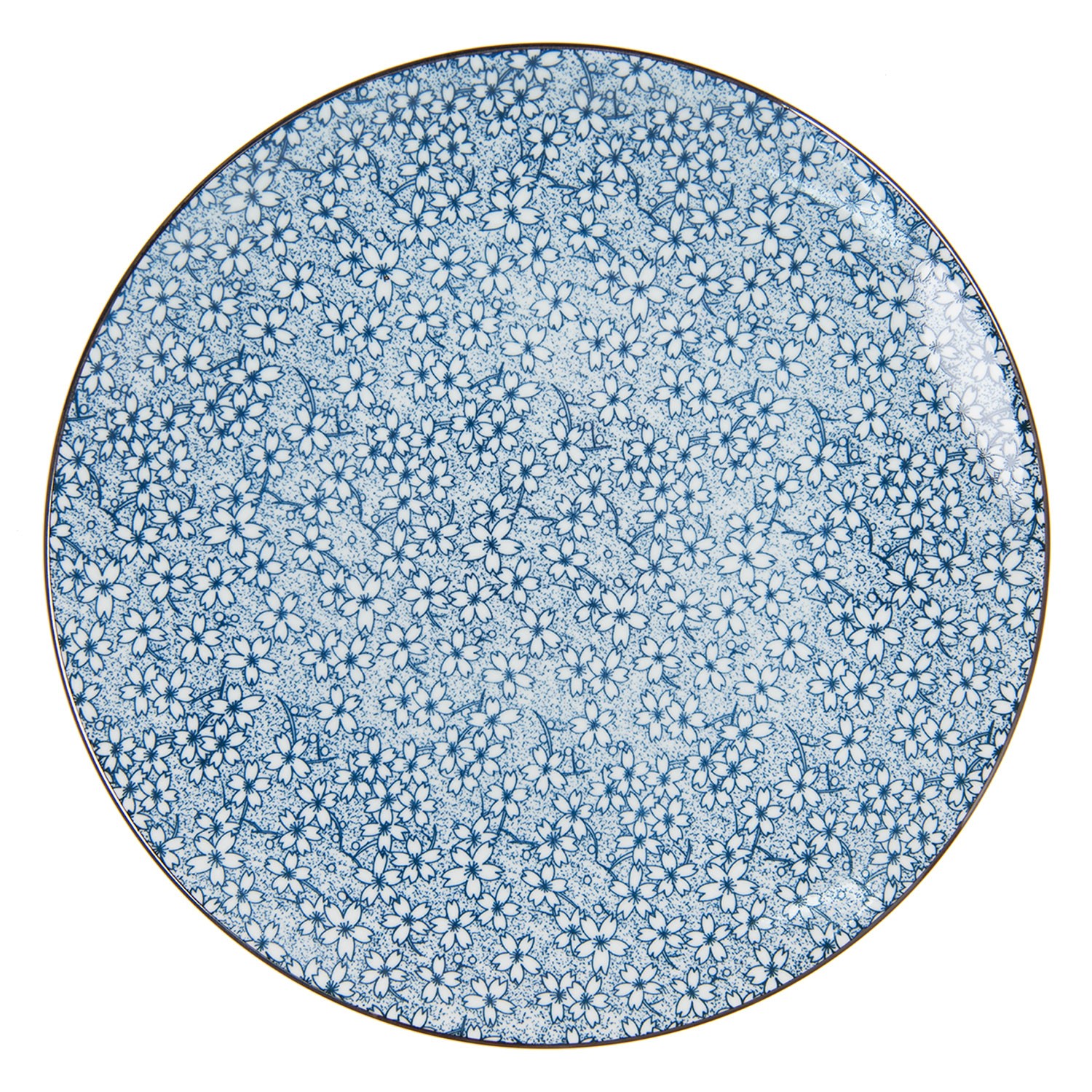 Jídelní talíř modré kvítky BlueFlow - Ø26 cm Clayre & Eef