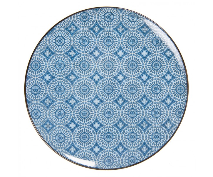 Jídelní talíř s modrým květinovým ornamentem BlueSnow - Ø 26 cm