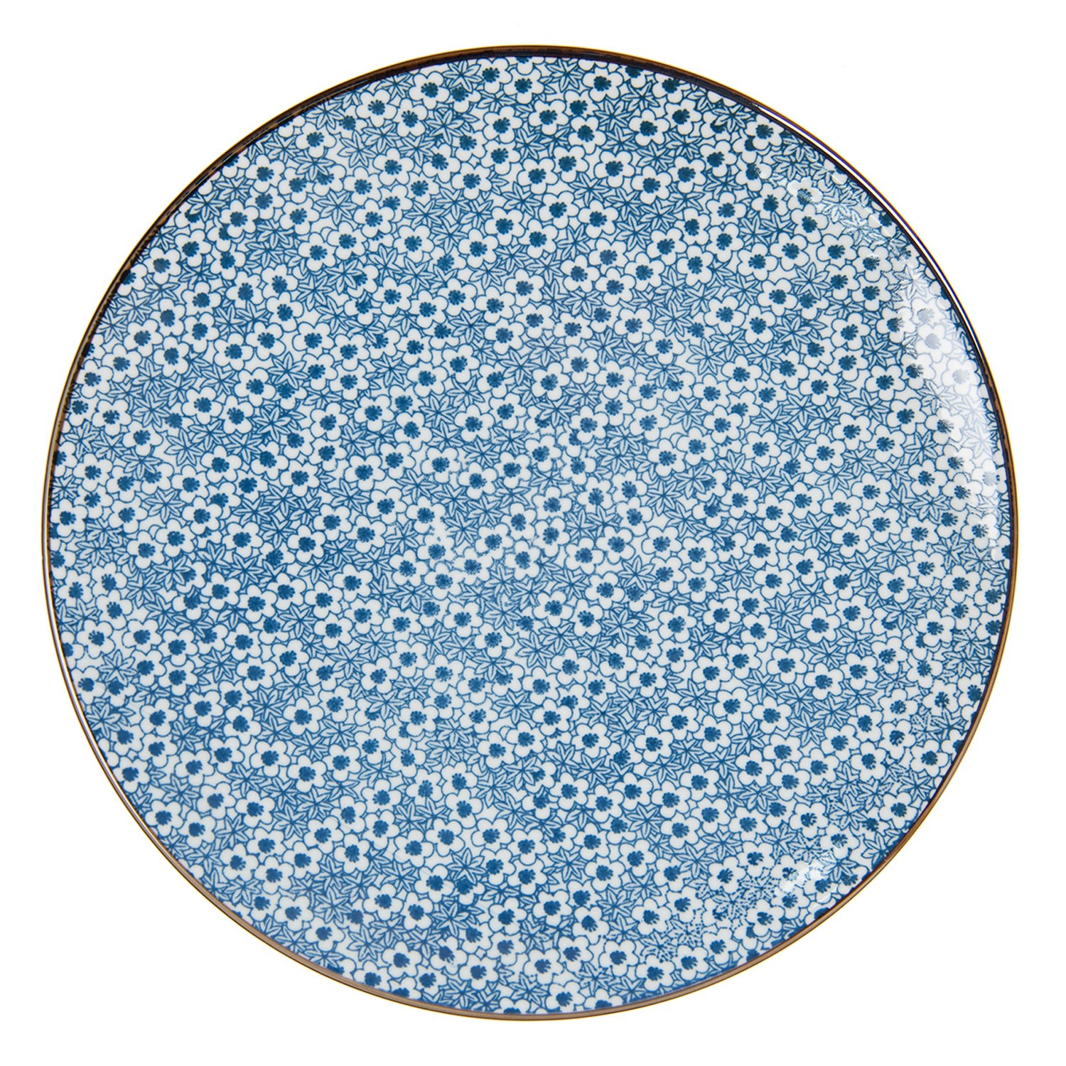 Jídelní talíř s modrými kvítky BlueFlowers - Ø  26 cm Clayre & Eef