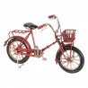 Malý retro model červeného kola s košíkem - 16*6*10 cm Barva: ČervenáMateriál: Kov / Plast Hmotnost: 0,08 kg