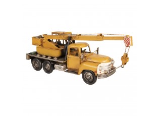 Retro kovový model žlutý jeřáb - 41*12*16 cm