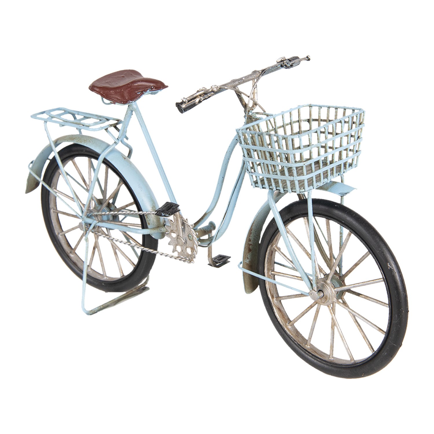 Kovový retro model modrého jízdního kola - 30*10*17 cm Clayre & Eef