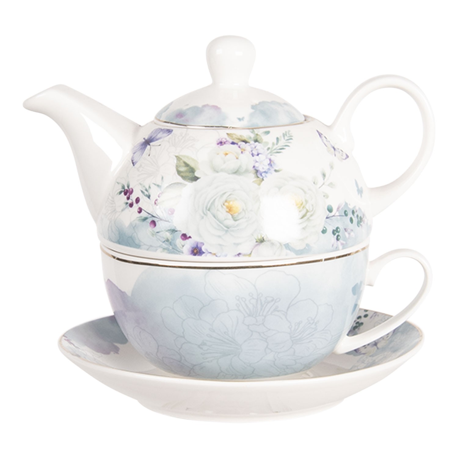 Porcelánový tea for one Butterfly  - 0,46L Clayre & Eef