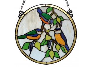 Tiffany panel Les oiseaux – Ø 30 cm