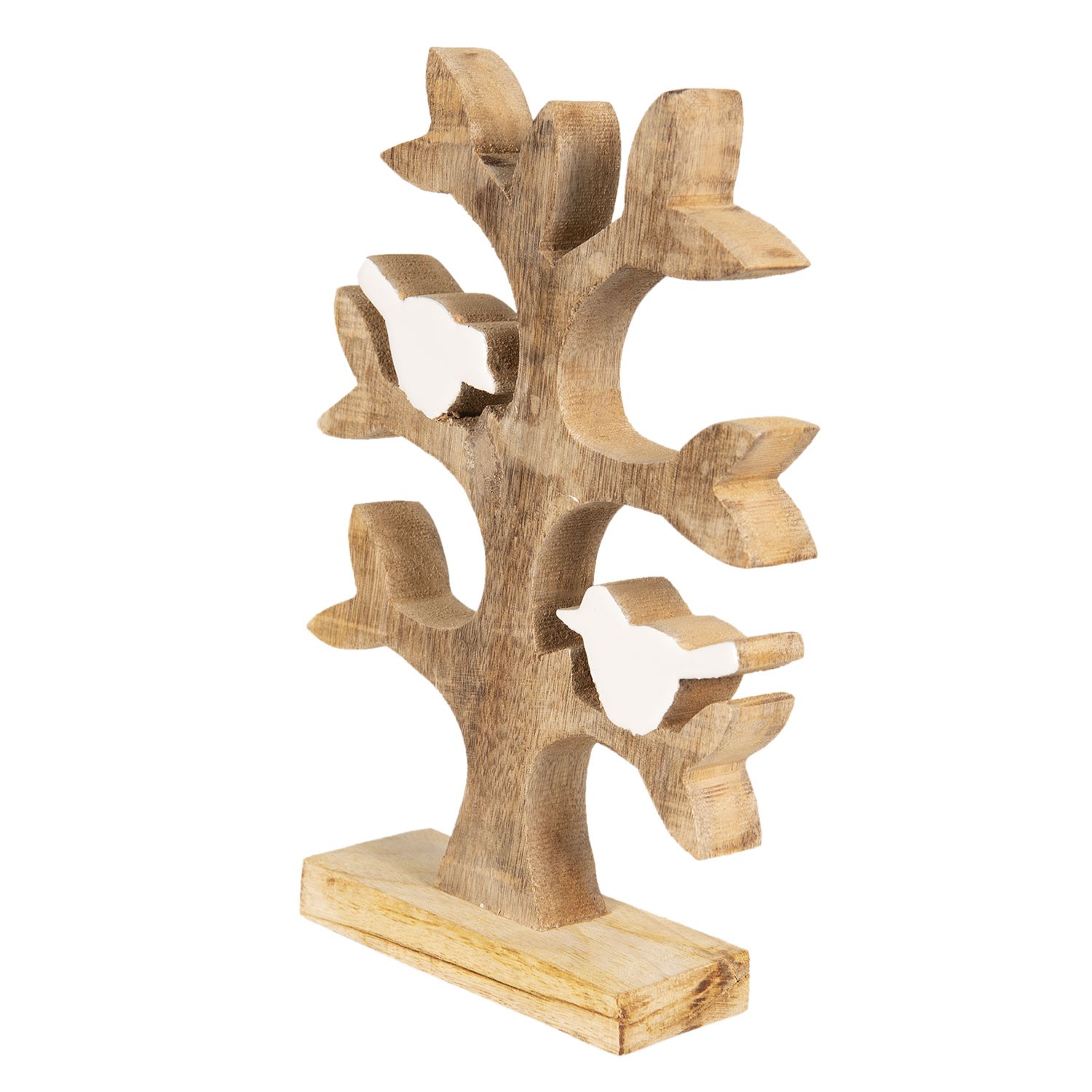 Dekorace dřevěný strom s ptáčky - 20*14*5 cm 6H1766S
