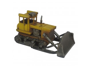 Retro kovový model žlutý buldozer - 33*19*17 cm