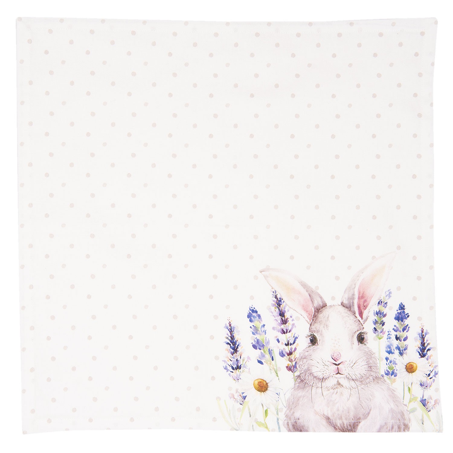 Textilní ubrousky Lavander Fields s králíčkem - 40*40 cm - 6ks Clayre & Eef