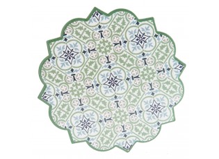 Zelená keramicko-korková podložka pod nádobí Ornament - 20*20 cm