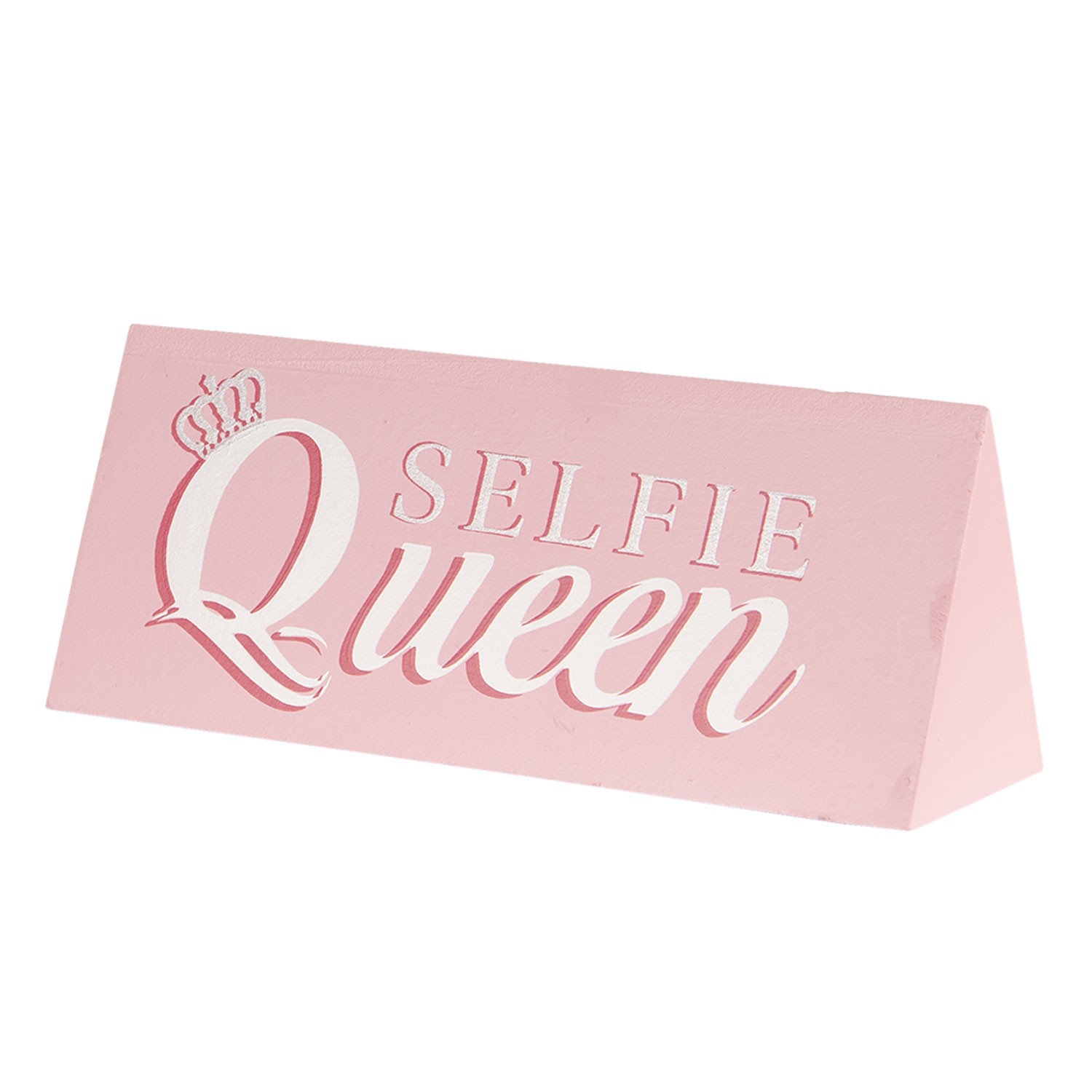 Růžová cedule / zarážka Queen - 20*6*8 cm