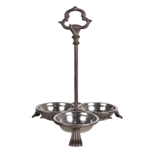 Misky v kovovém stojanu s úchytem - 31*30*37 cm / 3*0,5L