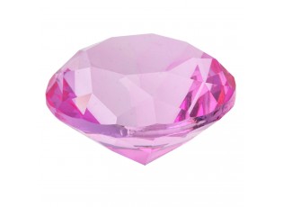 Růžový skleněný krystal - 4 cm