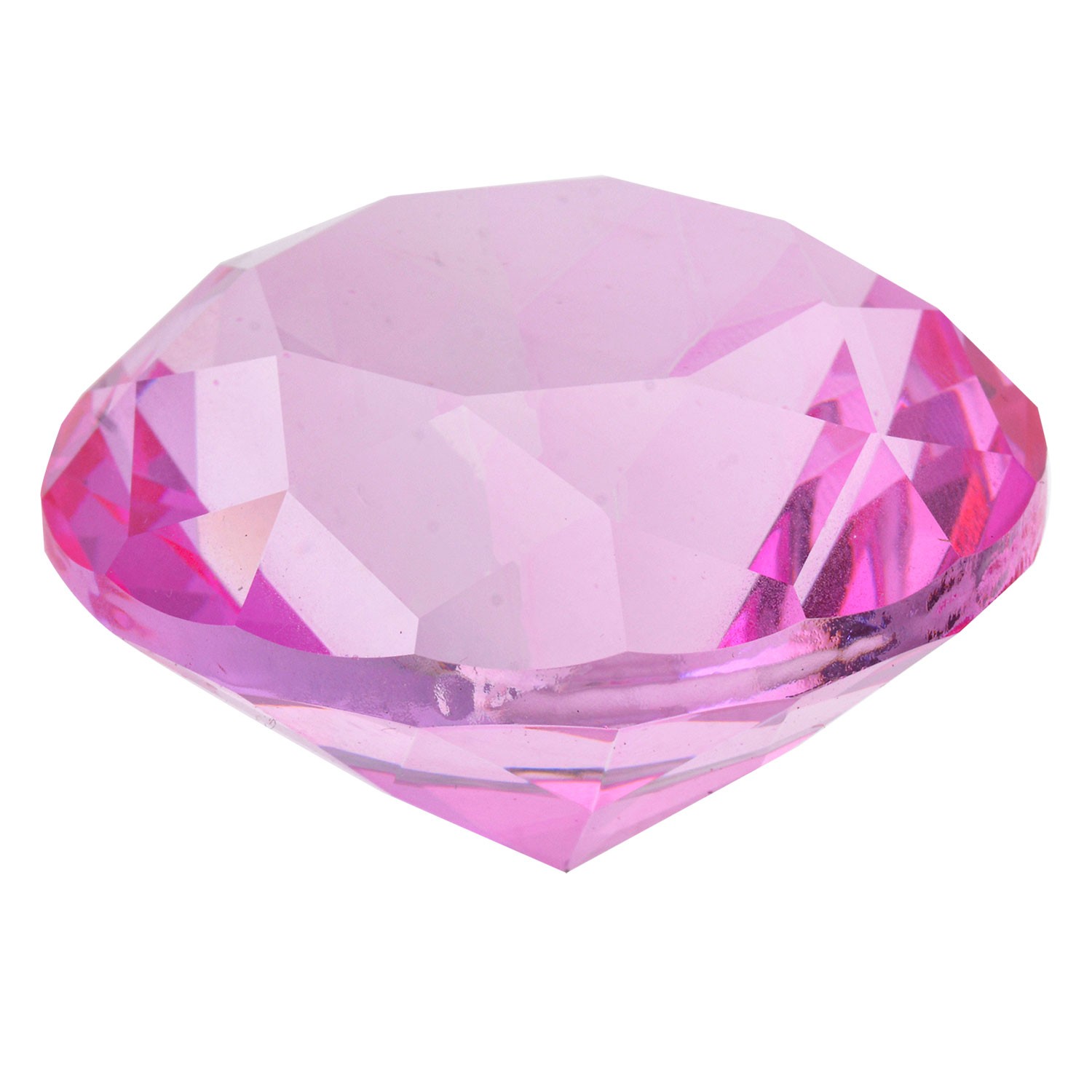 Levně Růžový skleněný krystal - 4 cm MLCR0006P