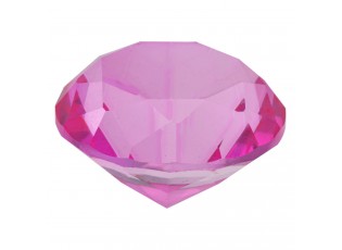 Růžový dekorační skleněný Krystal- 3 cm