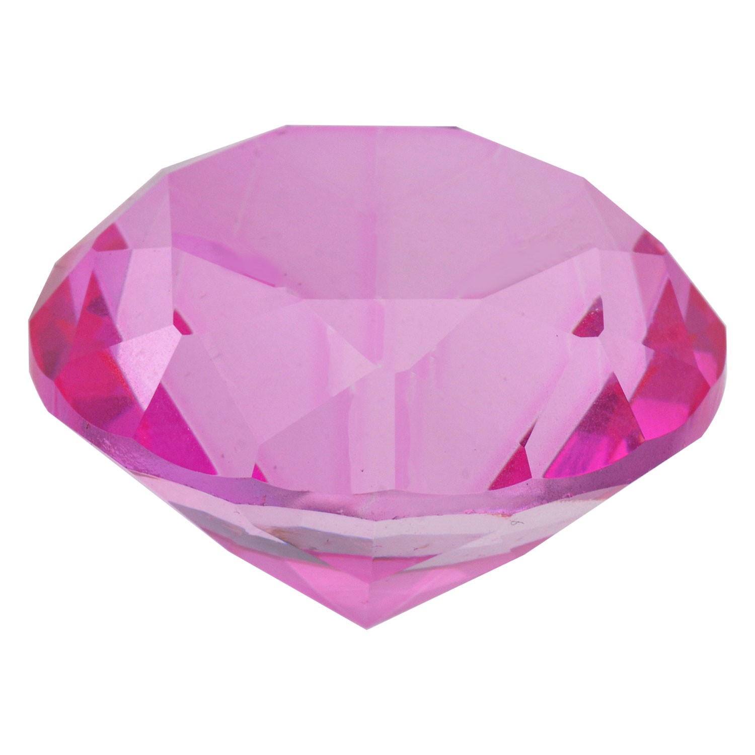 Růžový dekorační skleněný Krystal- 3 cm MLCR0007P
