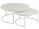 Set 2 bílých kovových stolků s ornamentovou deskou - Ø79*36 cm