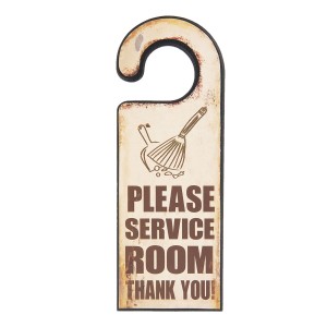 Dřevěná deska na kliku Service Room - 11*1*30 cm