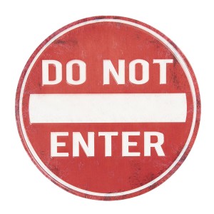 Červená kulatá kovová cedule Do not entry -Ø 35 cm