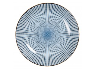 Hluboký talíř s modrým zdobením BlueLine - Ø 20*4 cm