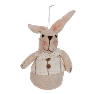 Závěsná textilní dekorace králíček - 8*5*12 cm