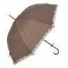 Hnědý deštník s puntíky a béžovým lemem Barva: hnědá, béžováMateriál: Polyester