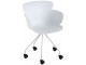 Plastová bílá židle na kolečkách Eva - 56*53*81 cm