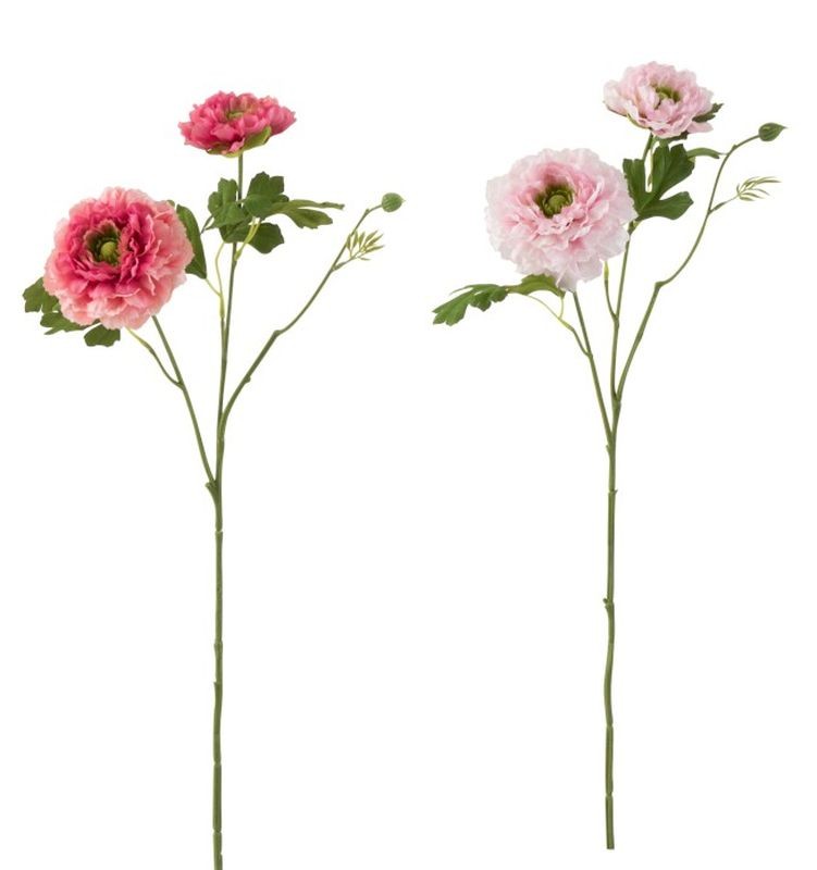 2ks růžová kytička Pryskyřník – 56cm