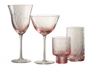 Růžová sklenička na víno Verma - Ø 10*22 cm