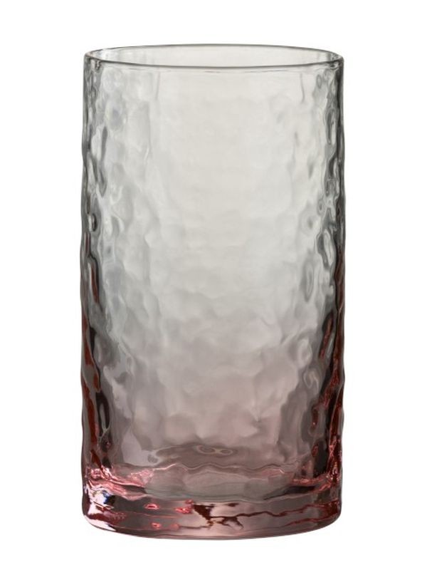 Růžová sklenička na vodu Verma - Ø7*13 cm J-Line by Jolipa