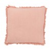 Losososvý lněný polšář s třásněmi Franje - 45*45cm