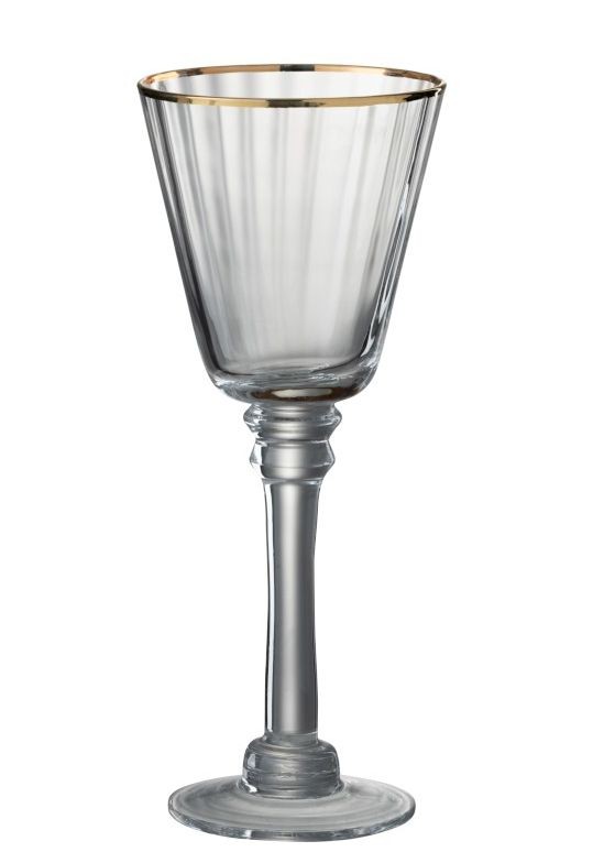 Sklenička na bílé víno se zlatou linkou Rim - Ø 10*24 cm