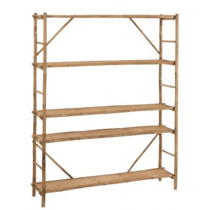 Bambusový regál s 5-ti policemi Bambo - 160*40*195 cm